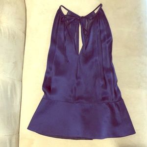 Elegant Lot 8 Chloe Dao sz 4 Navy Silk Halter Top